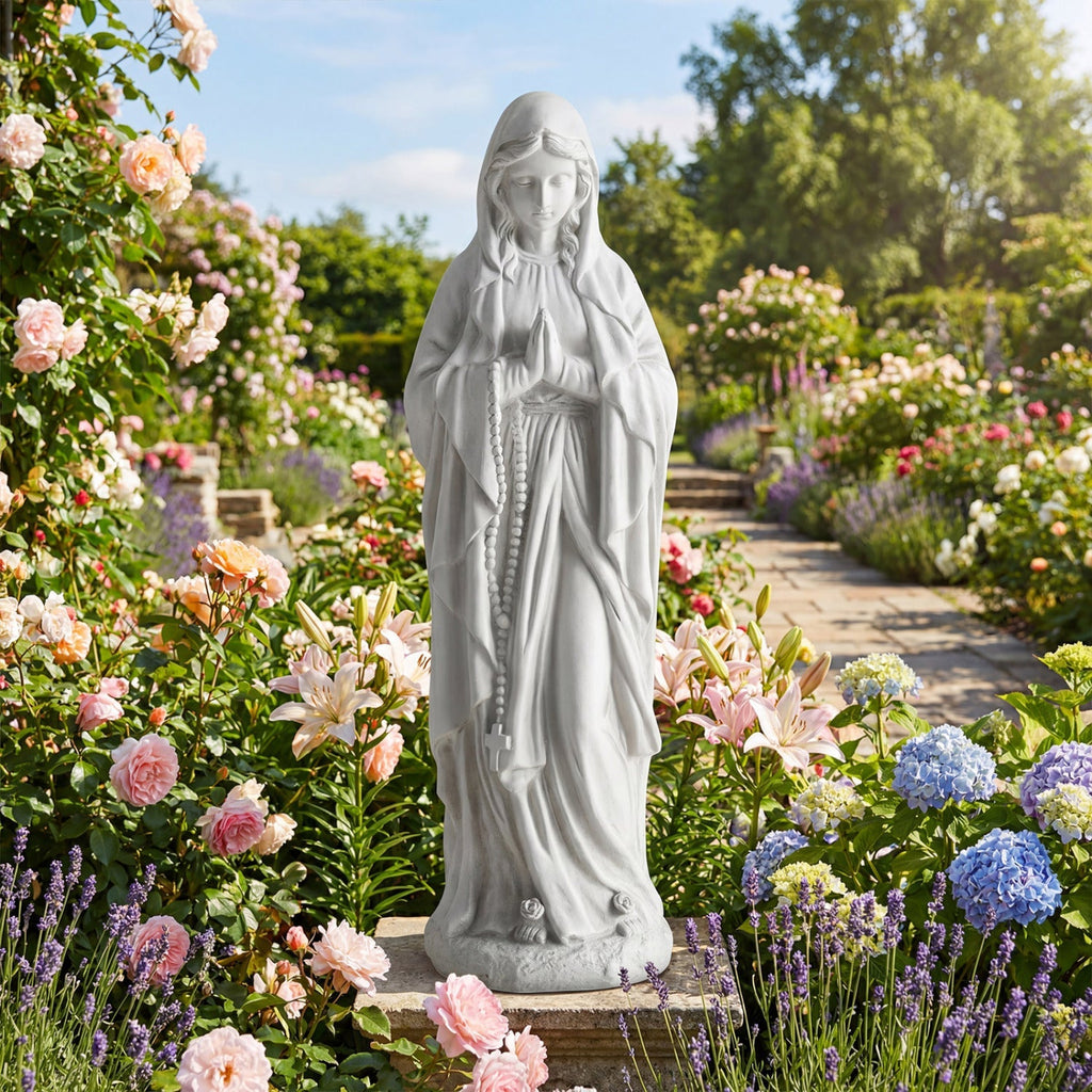 Virgin Mary Statue 29.5 inch Tall Outdoor Religious Sculpture