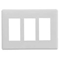 WALLPLATE 3G DECO SCREWLESS POLY MID WH