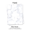White Marble Stationery Paper: Cute Letter Writing Paper for Home, Office, Letterhead Design, 25 Sheets - Paperback