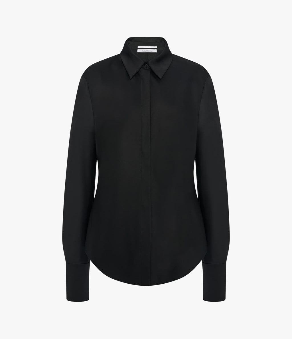 Wool Bias Shirt | Black