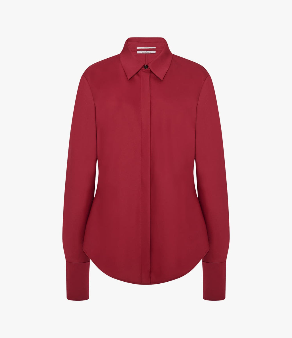 Wool Bias Shirt | Pinot Noir