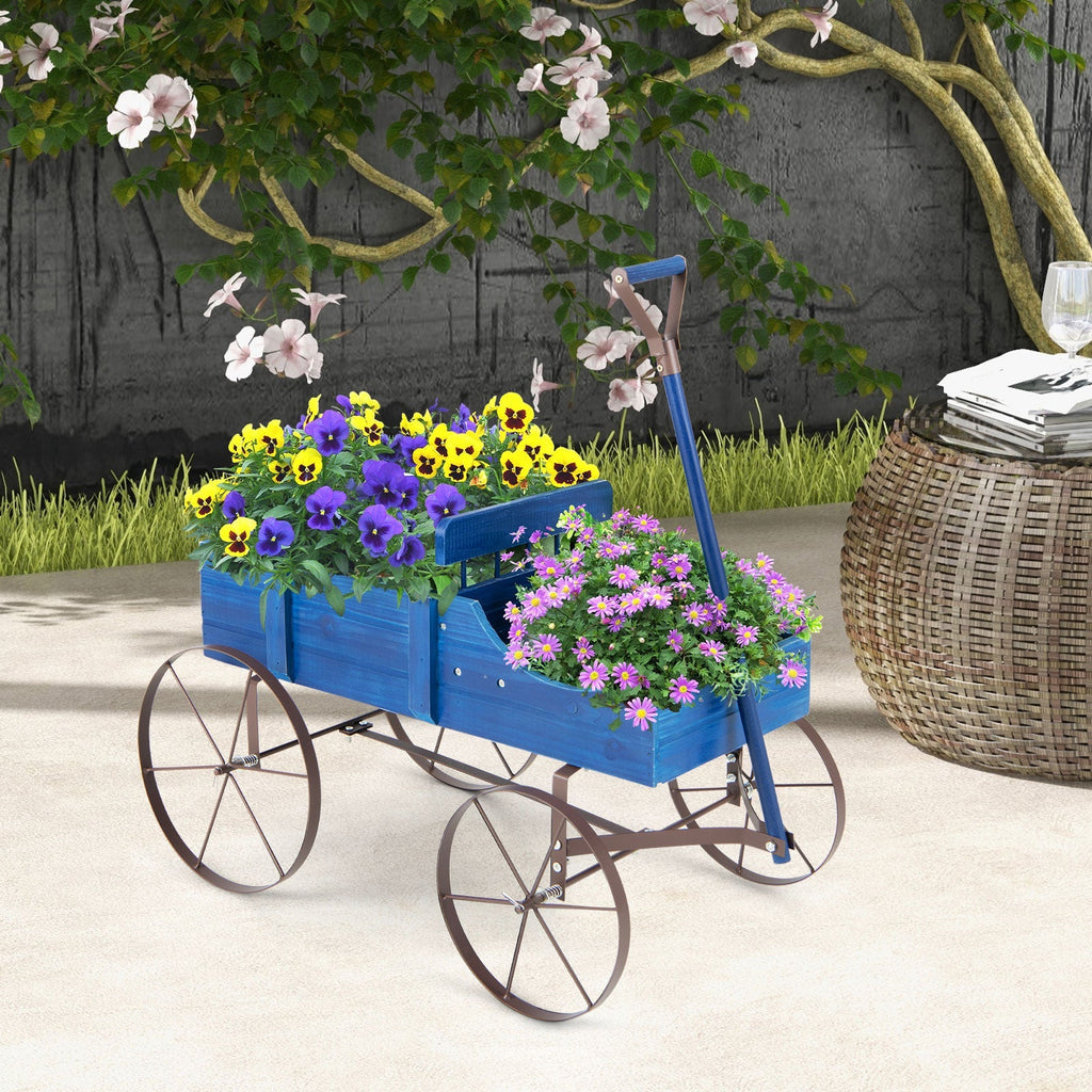 Wooden Wagon Plant Bed