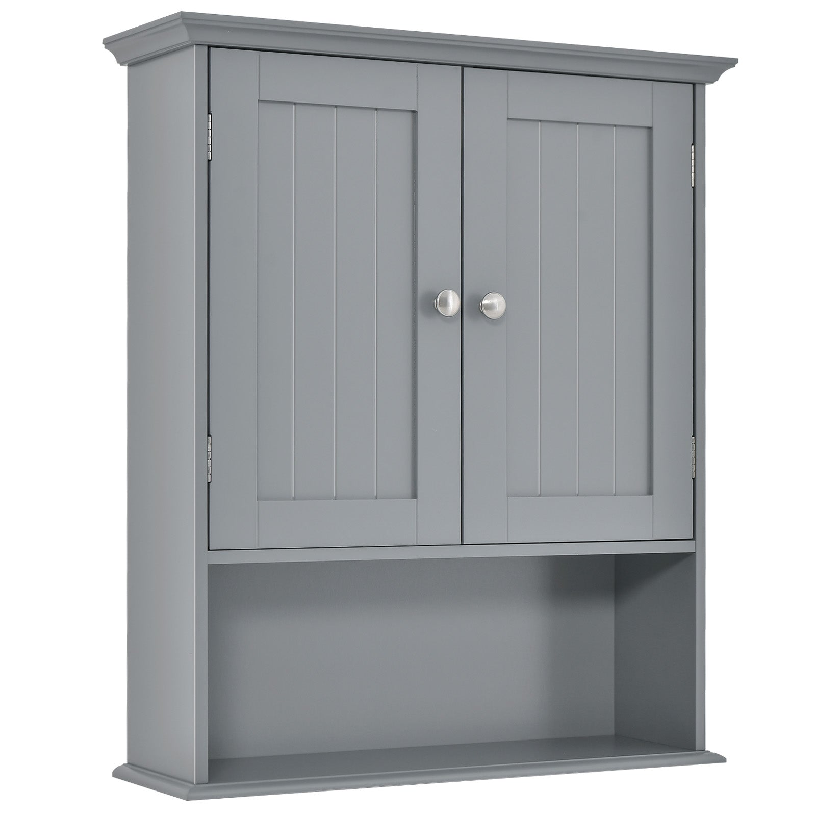 Wall Mount Bathroom Cabinet Storage Organizer with Doors and Shelves