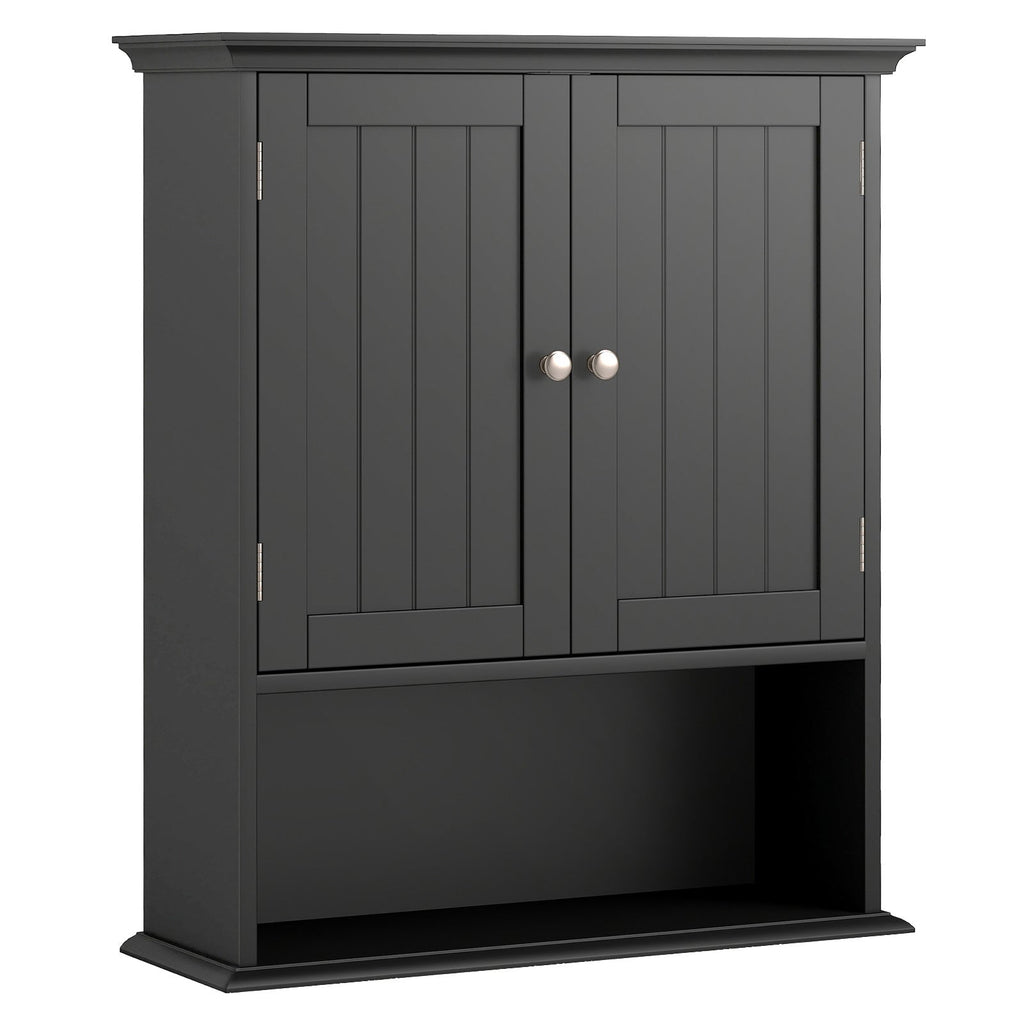 Wall Mount Bathroom Cabinet Storage Organizer with Doors and Shelves