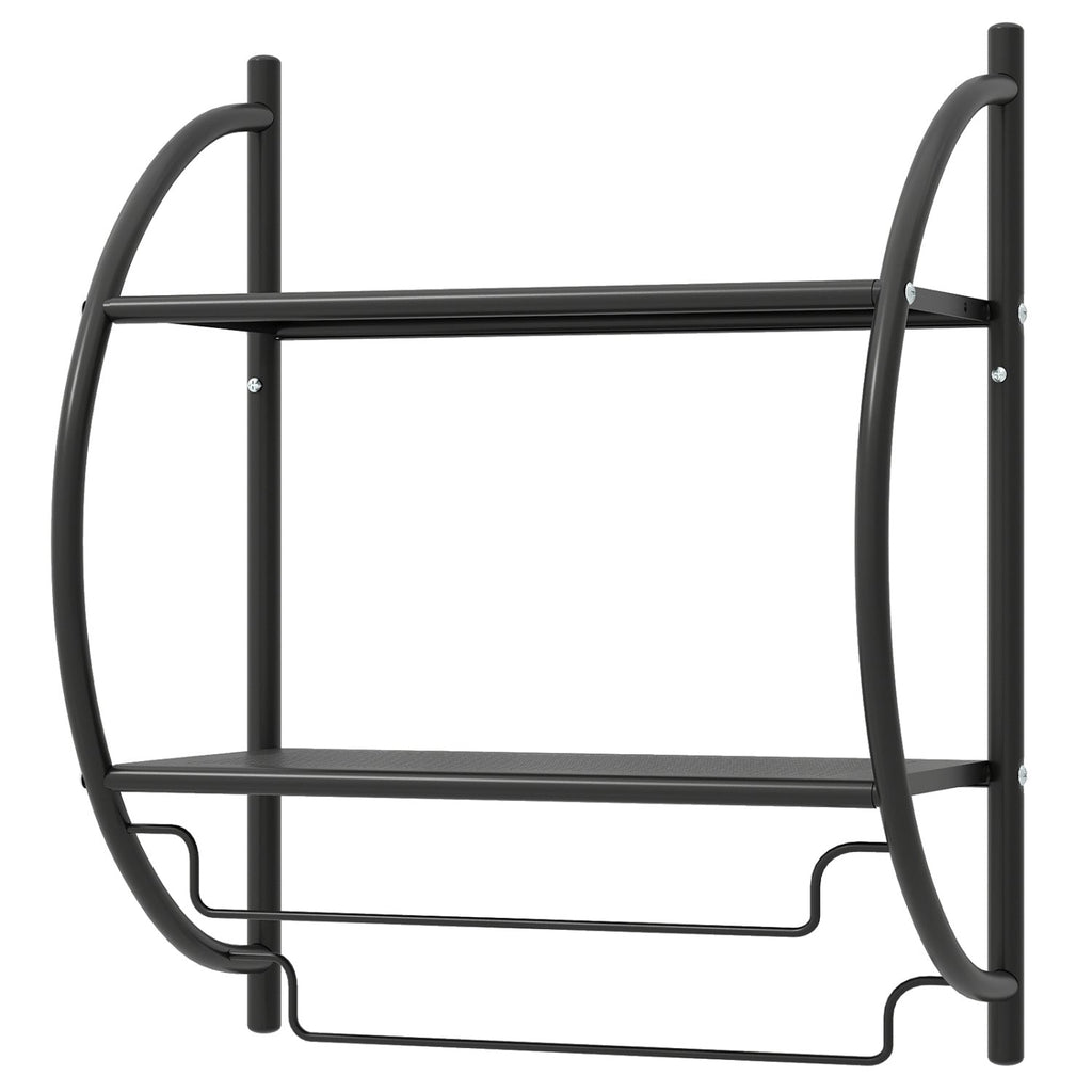 2-Tier Wall Mounted Bathroom Towel Rack with Towel Bars