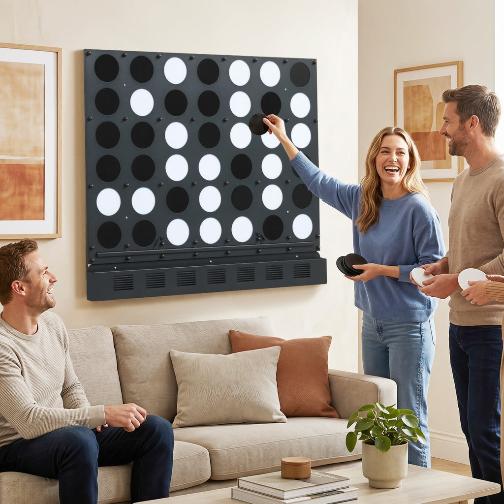 Wall-Mounted Jumbo 4-in-a-Row Game with Acrylic Discs