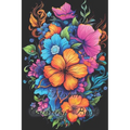 Flower Coloring Book for Adults with back background - Paperback