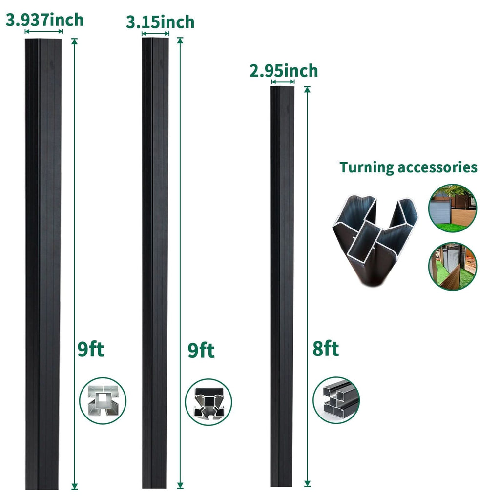 6 ft Adjustable Angle Corner Post for Composite & Aluminum Fencing