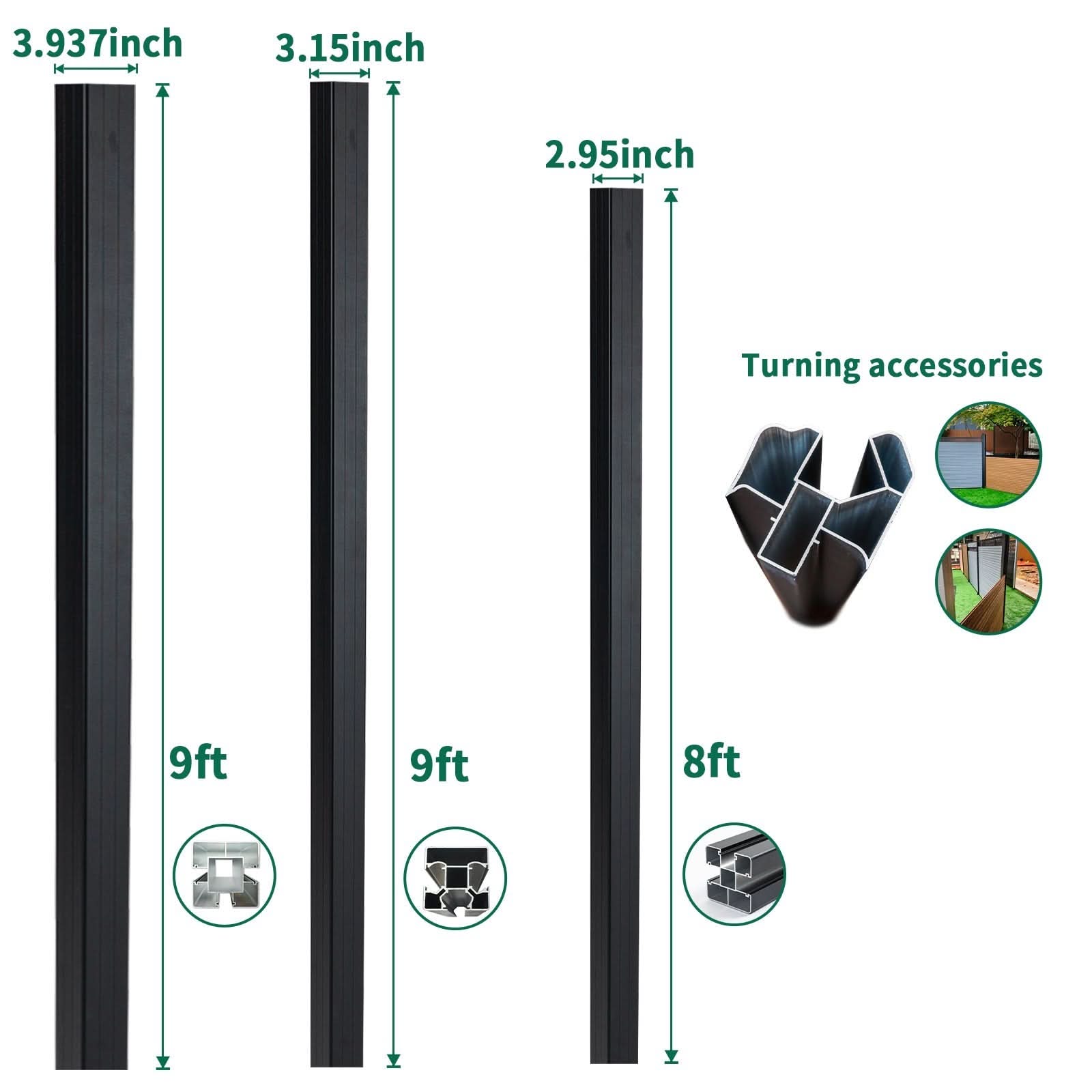 6 ft Adjustable Angle Corner Post for Composite & Aluminum Fencing