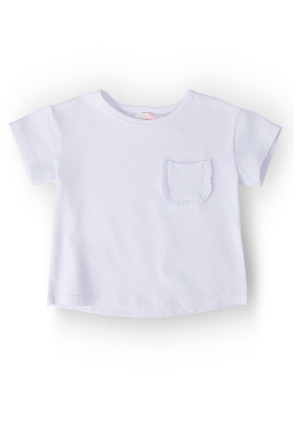 White Ruffle Pocket Tee