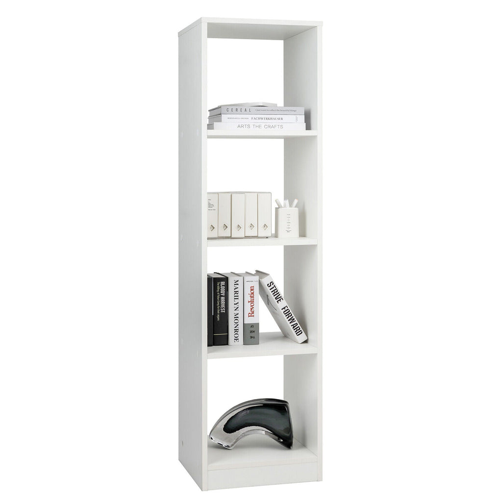 5 Tiers 4-Cube Narrow Bookshelf with 4 Anti-Tipping Kits