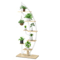 6-Tier 9 Potted Metal Plant Stand Holder Display Shelf with Hook-White
