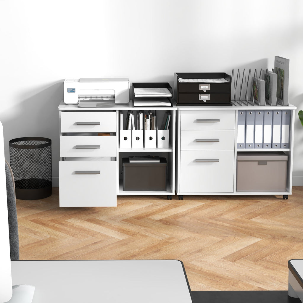 3-Drawer Mobile Lateral File Cabinet Printer Stand