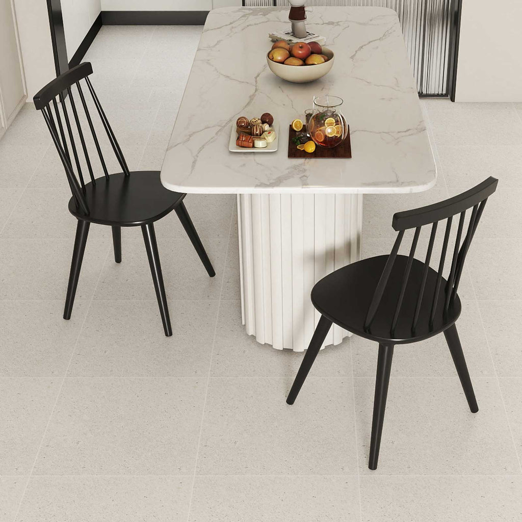 Windsor Dining Chair Set of 4 with Solid Rubber Wood Frame-Black
