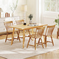 Windsor Dining Chairs Set of 4 with Curved Spindle Back