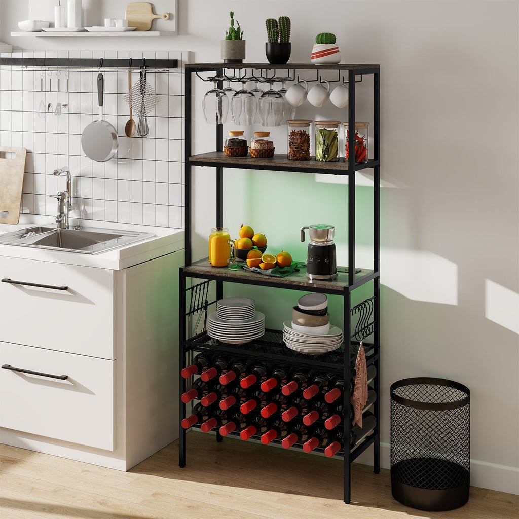 Wine Organizer with Power Outlet and Bottle Holders