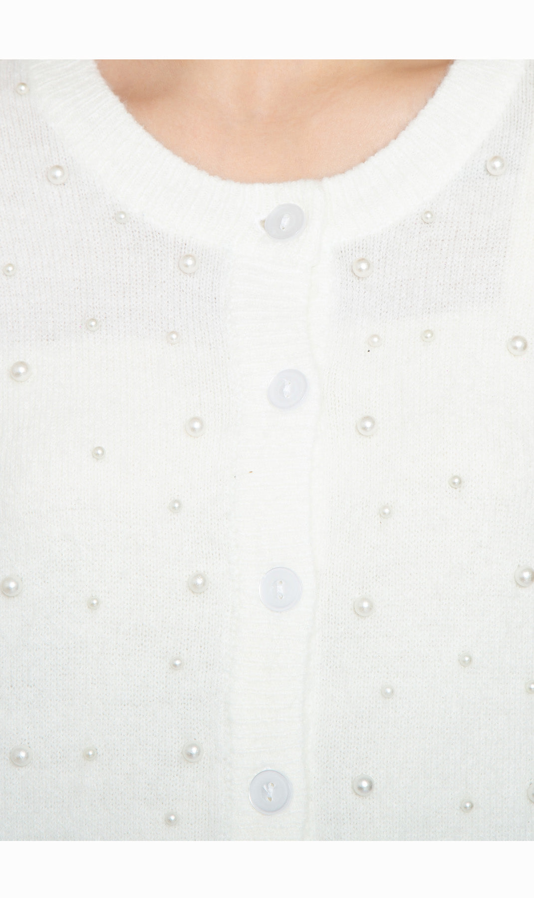 Women's Faux Pearl Button Cardigan — Cashmere-Like Soft Knit