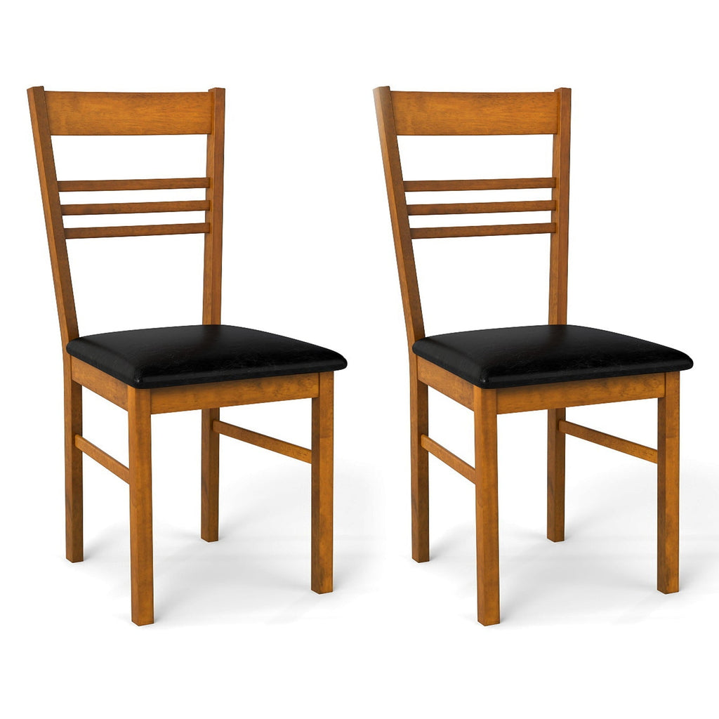 Wood Dining Chairs Set of 2 with Rubber Wood Frame