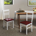 Wood Dining Chairs Set of 2 with Rubber Wood Frame