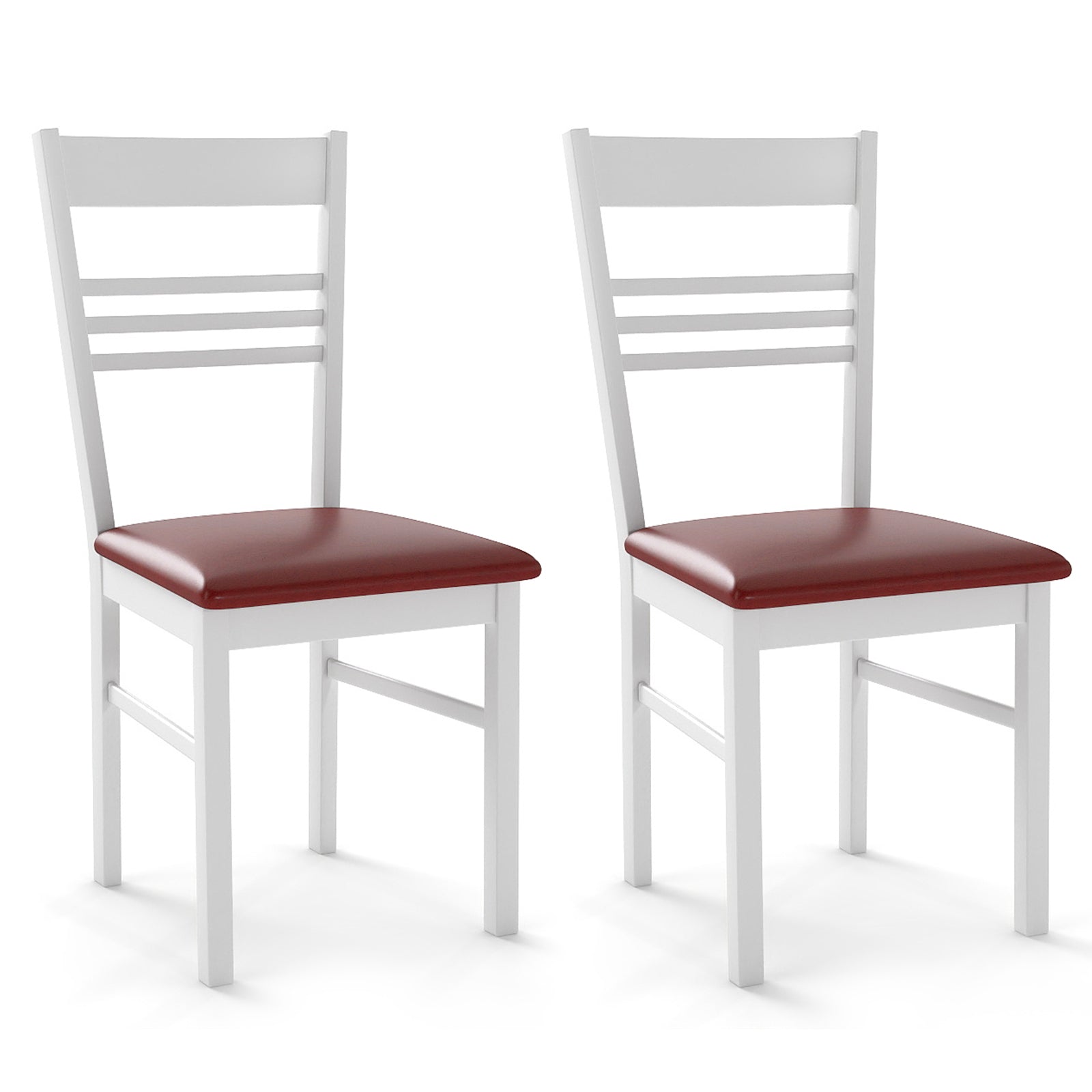 Wood Dining Chairs Set of 2 with Rubber Wood Frame
