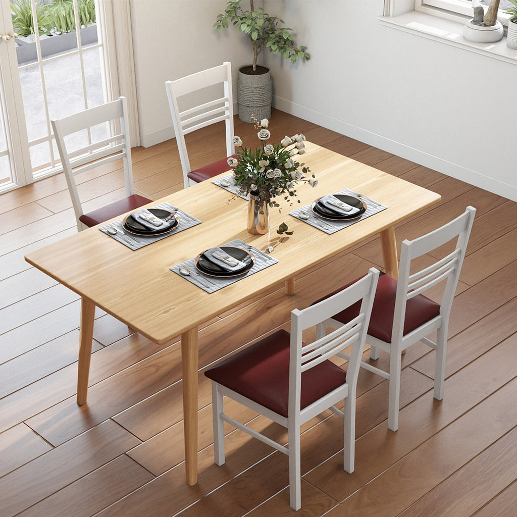 Wood Dining Chairs Set of 2 with Rubber Wood Frame