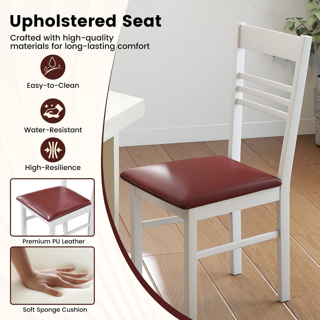 Wood Dining Chairs Set of 2 with Rubber Wood Frame