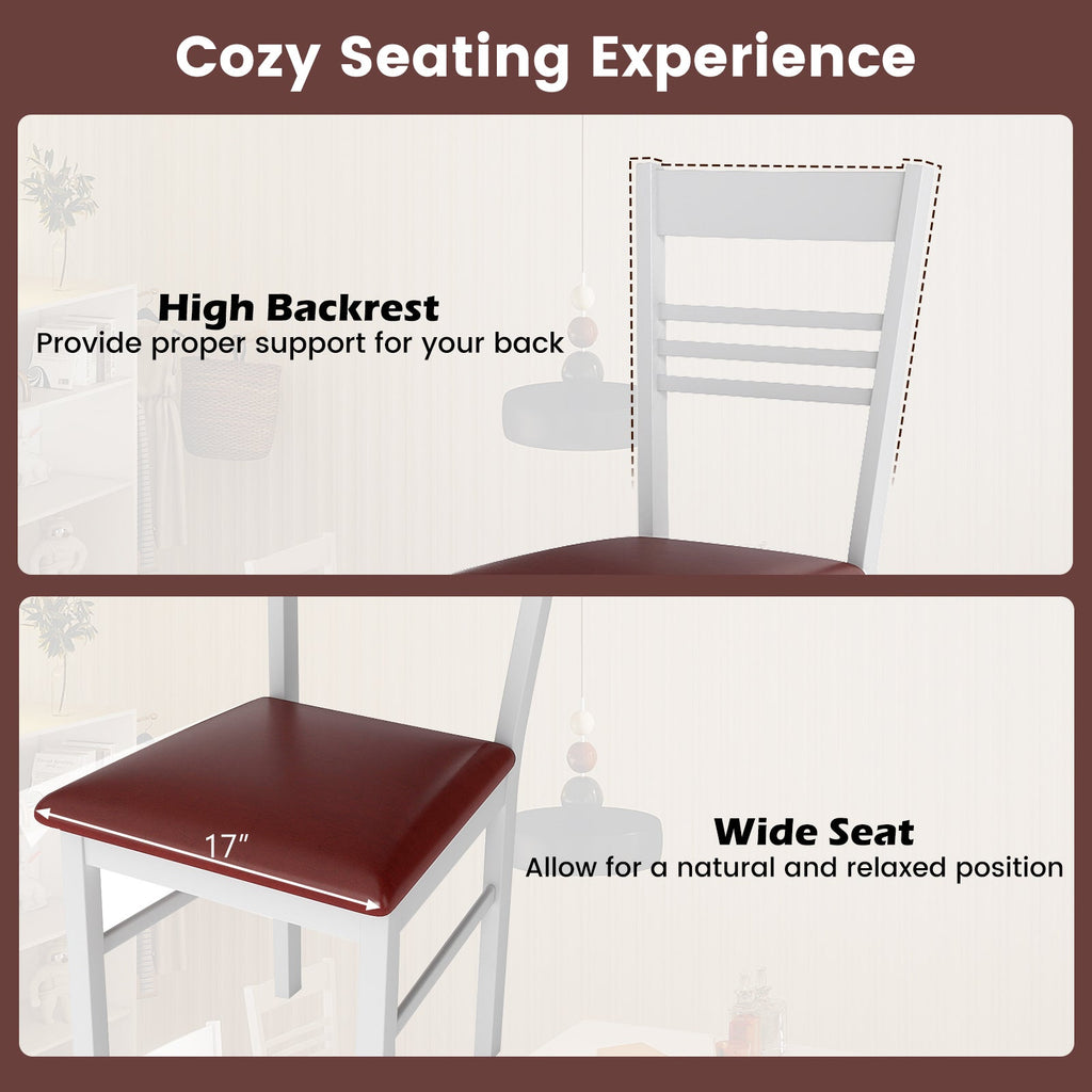 Wood Dining Chairs Set of 2 with Rubber Wood Frame