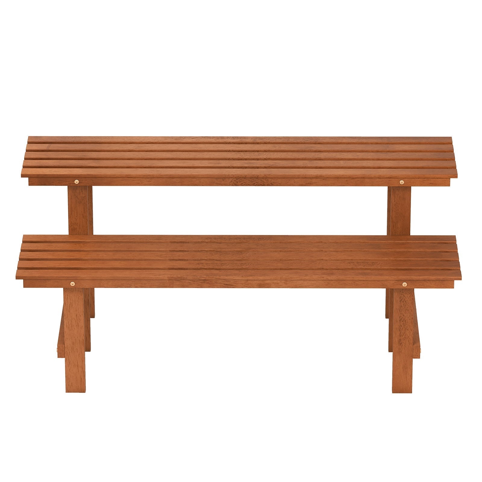 2-Tier Wood Plant Stand Ladder Plant Shelf for Indoor Outdoor