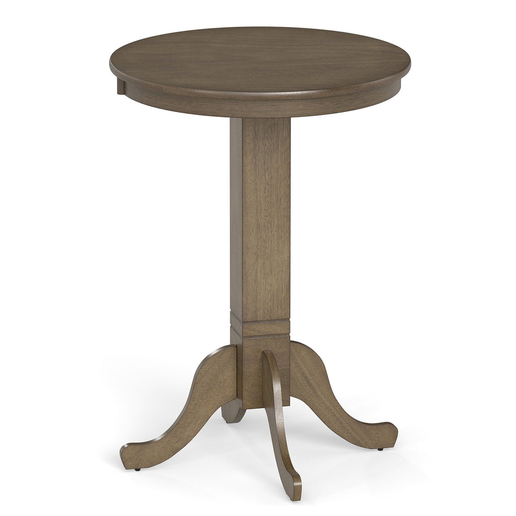 Wood Pub Round Dining Table with Pedestal Base