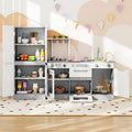 Wooden 2 Piece Kids Kitchen Playset with Fridge and Running Water
