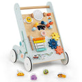 Wooden Baby Walker Push and Pull Learning Activity Center with Wheels for Toddlers 1+ Years Old