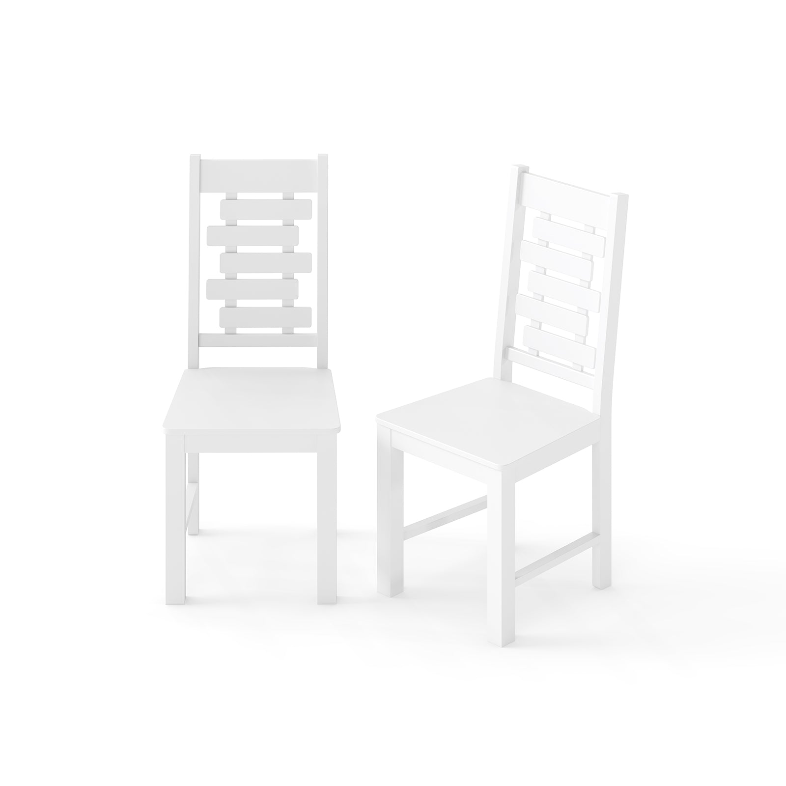 Wooden Dining Chair Set of 2 Solid Rubber Wood Kitchen Chairs