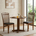 Dining Chairs Set of 2 with Spindle Back and PU Leather Seat