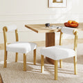Wooden Dining Chair with Rubber Wood Frame and Cylinder Back Set of 2-White