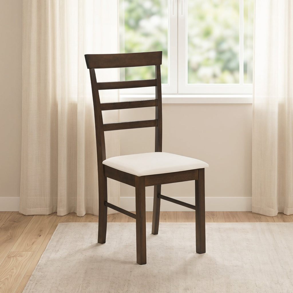 Dining Chairs Set of 4 with Fabric Cushion and Wood Frame