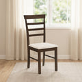 Dining Chairs Set of 4 with Fabric Cushion and Wood Frame