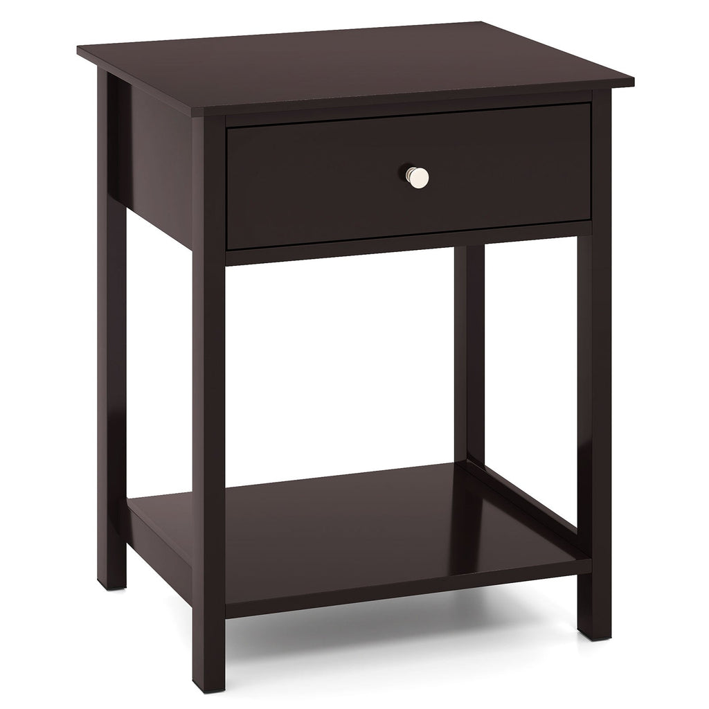 Wooden Storage Shelf with Drawer for Bedroom and Living Room