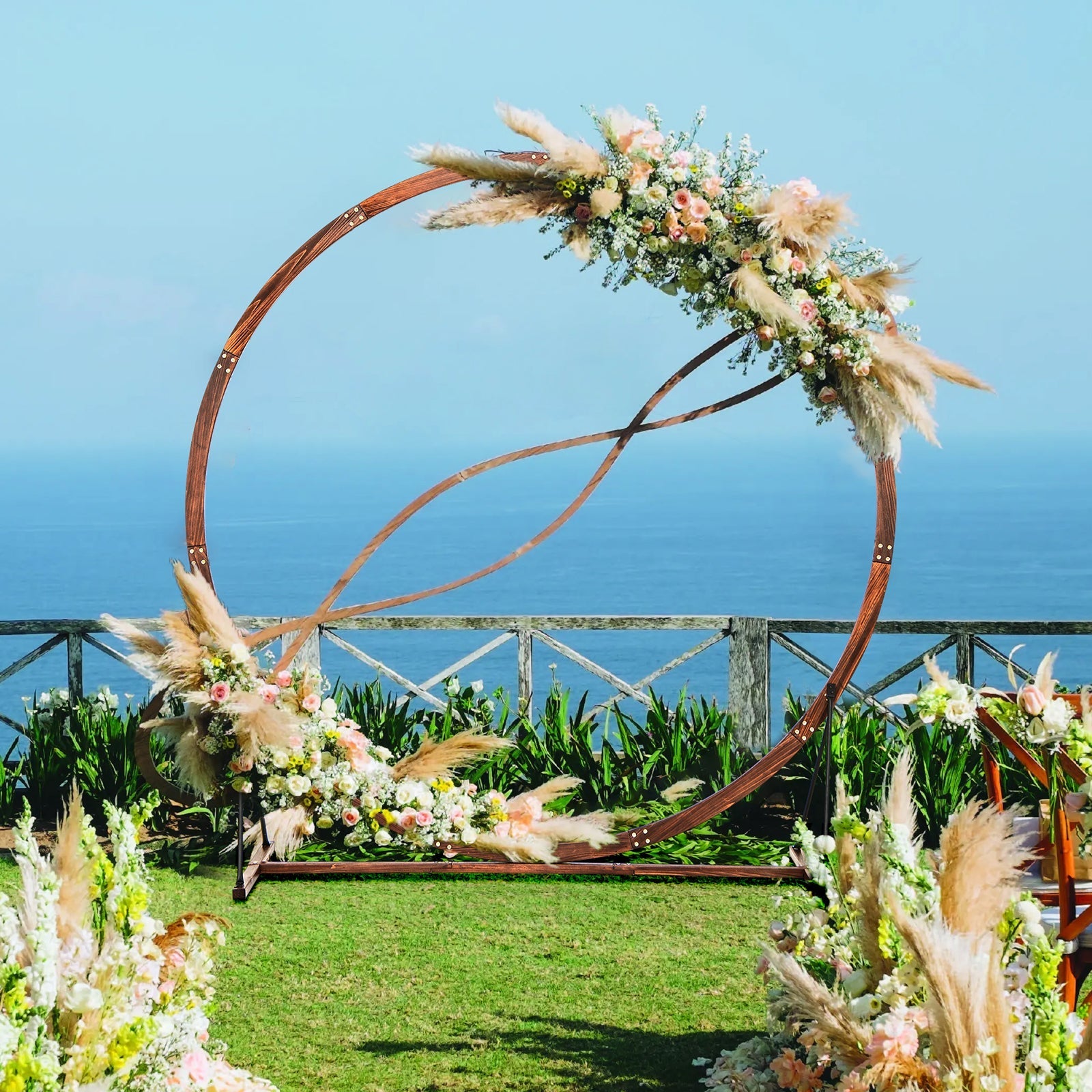 Wooden Wedding Arch Solid Wood Arbor Backdrop Stand for Wedding Ceremony