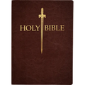 KJV Sword Bible, Large Print, Dark Mahogany Genuine Leather, Thumb Index: (Red Letter, Premium Cowhide, Brown, 1611 Version) - Leather