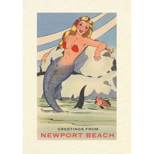 Vintage Lined Notebook Greetings from Newport Beach - Paperback