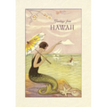 Vintage Lined Notebook Greetings from Hawaii, Mermaid - Paperback