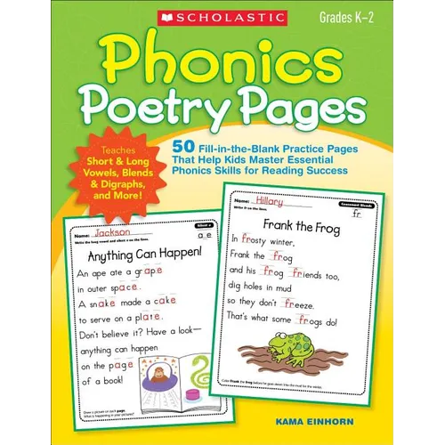 Phonics Poetry Pages: 50 Fill-In-The-Blank Practice Pages That Help Kids Master Essential Phonics Skills for Reading Success - Paperback