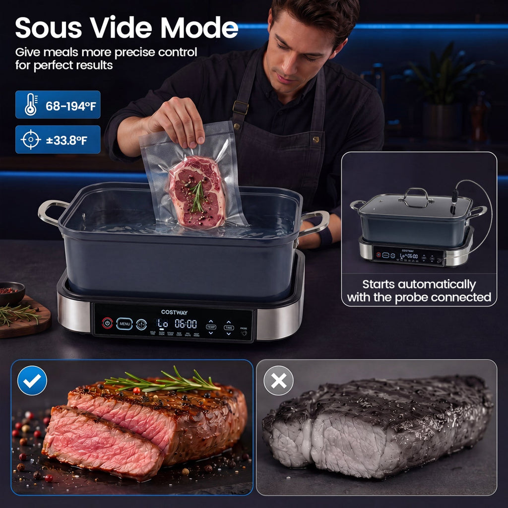 6-in-1 Programmable Slow Cooker with Timer and Keep Warm