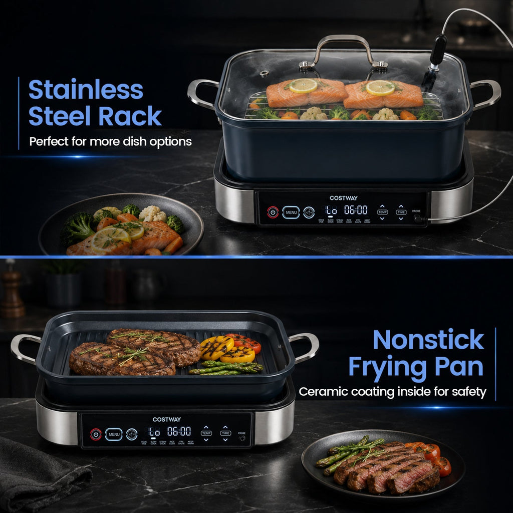 6-in-1 Programmable Slow Cooker with Timer and Keep Warm