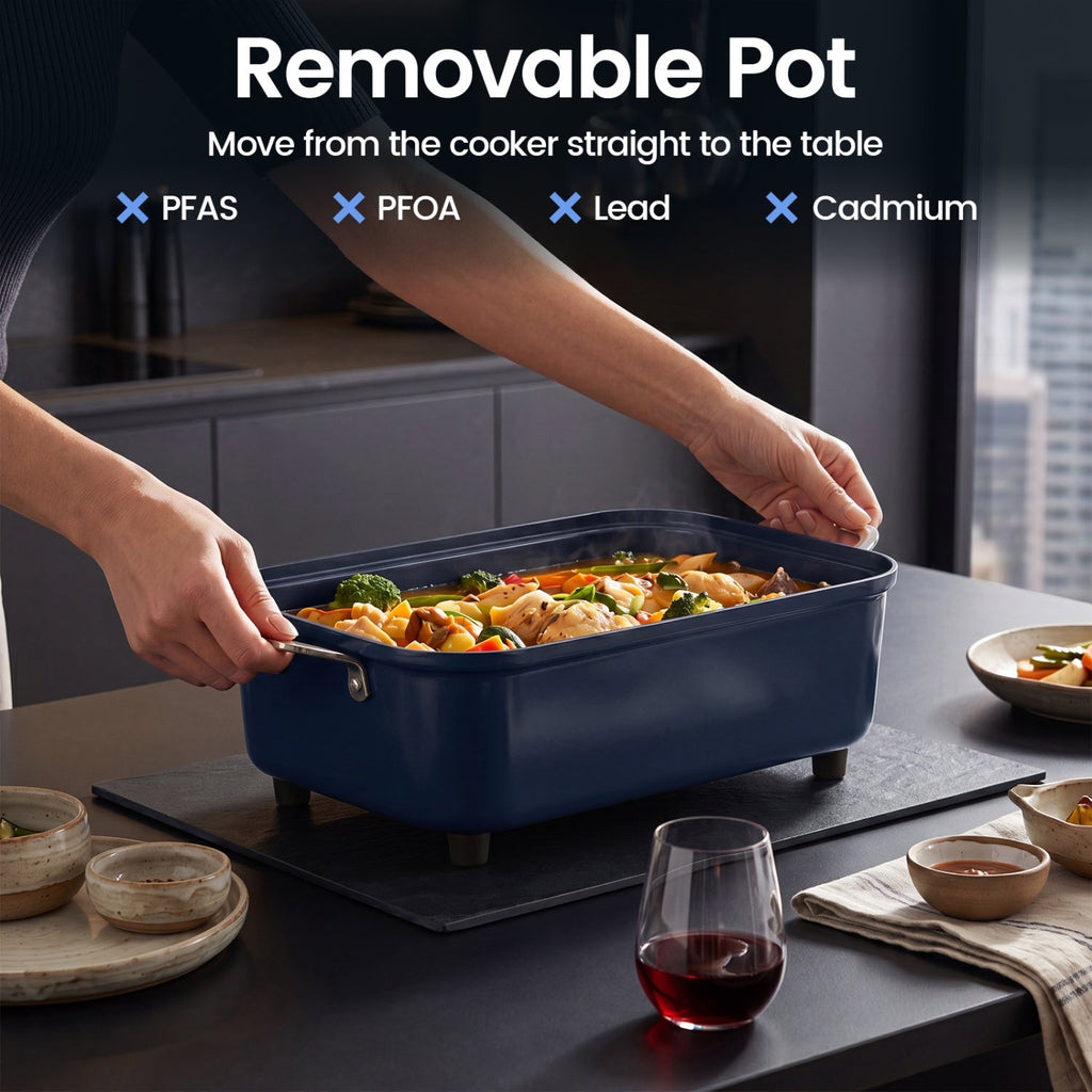 6-in-1 Programmable Slow Cooker with Timer and Keep Warm