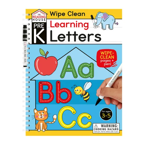 Learning Letters (Pre-K Wipe Clean Workbook): Preschool Wipe Clean Activity Workbook, Ages 3-5, Letter Tracing, Uppercase and Lowercase, First Words, - Paperback