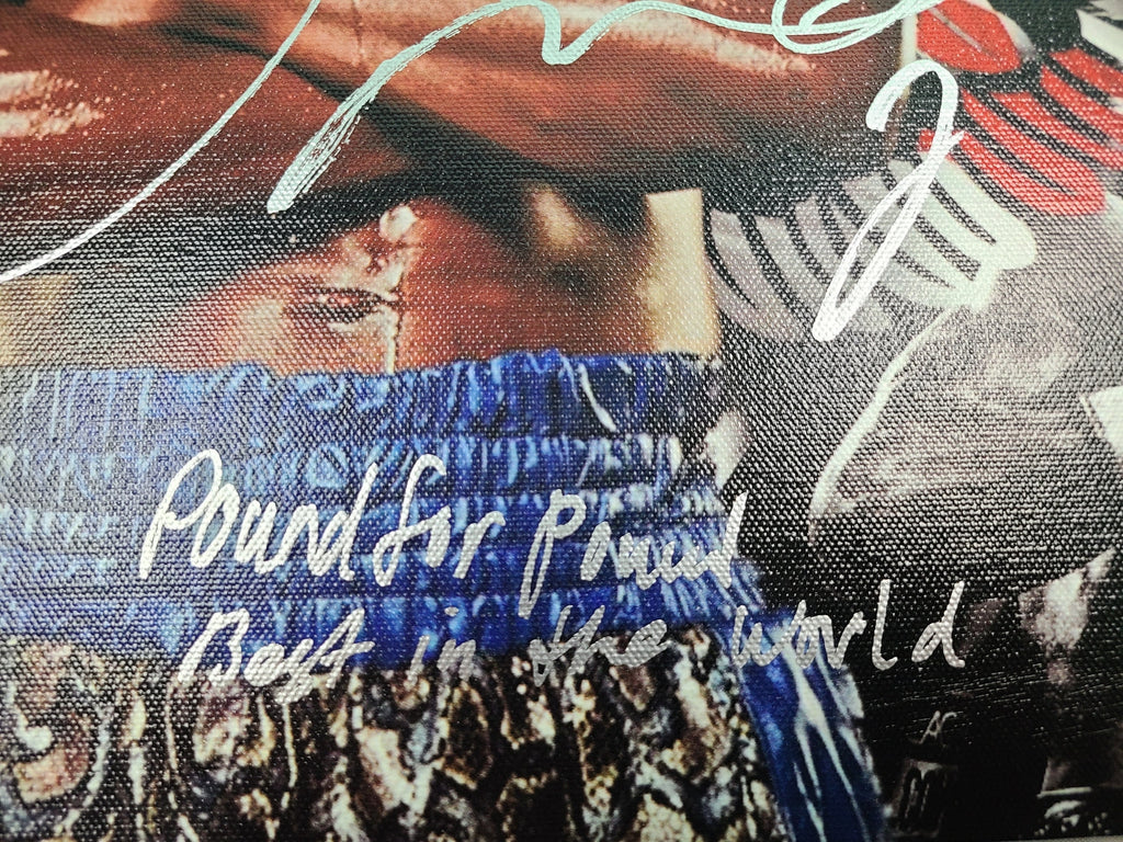 Floyd Money Mayweather Jr. Autographed w Pound4Pound Best Quote Art Framed Canvas BAS