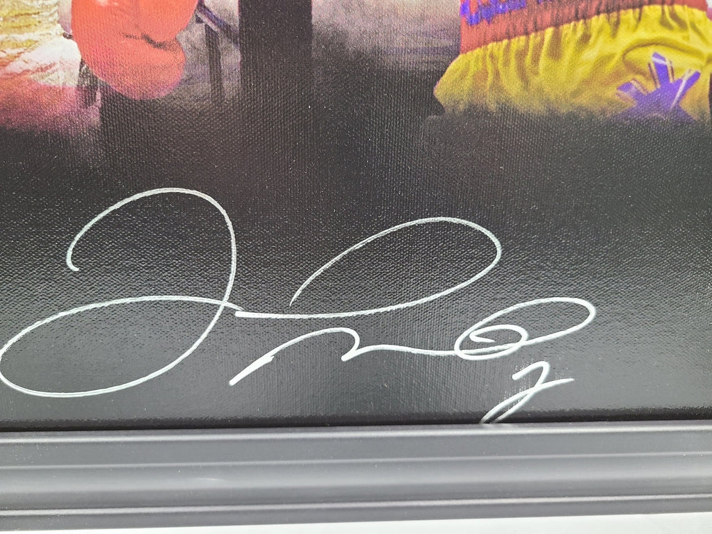 Floyd Money Mayweather Jr. Signed Custom Art Print Framed Canvas BAS