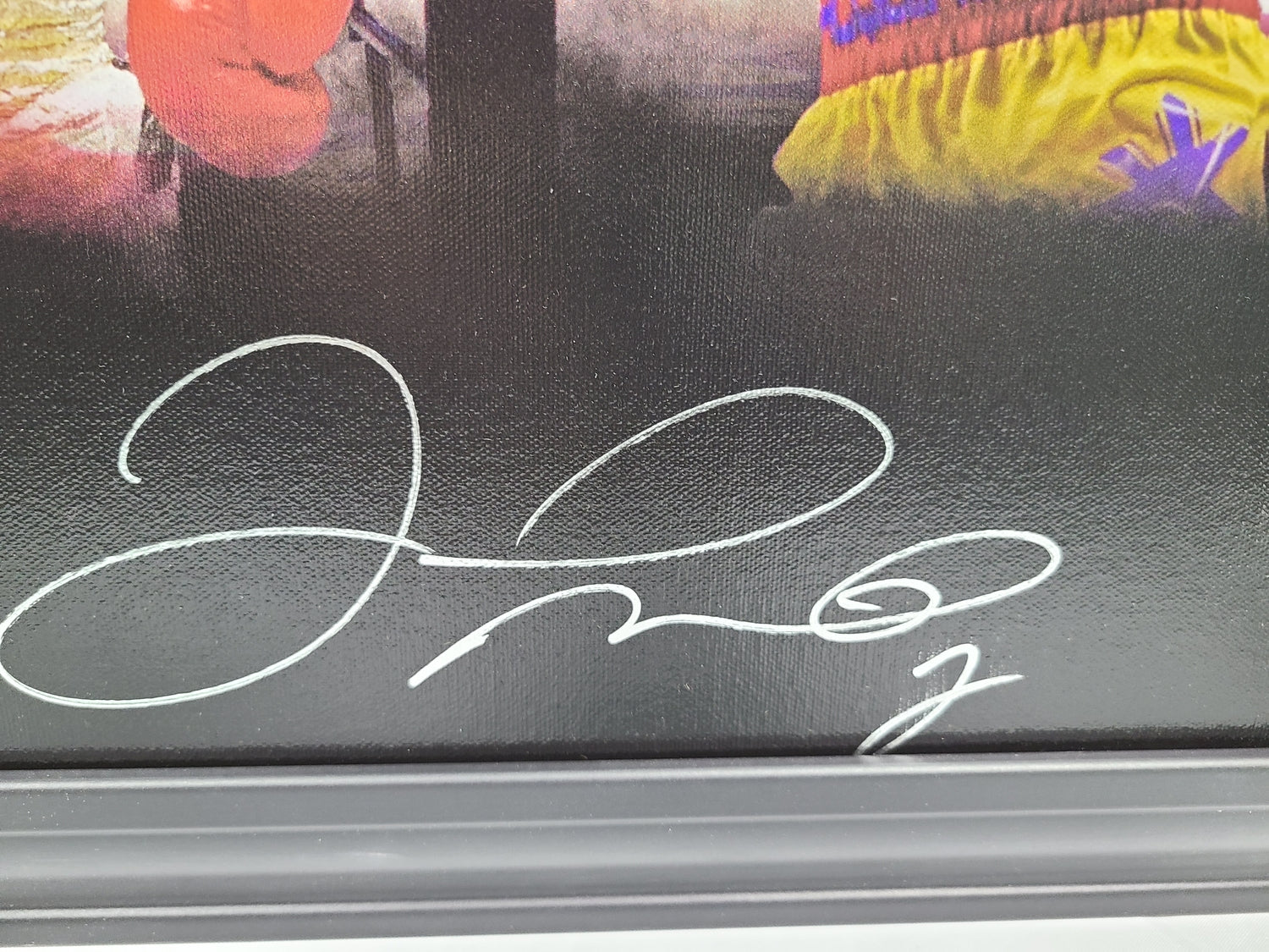 Floyd Money Mayweather Jr. Signed Custom Art Print Framed Canvas BAS