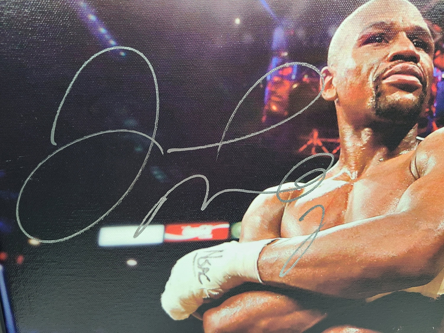 Floyd Money Mayweather Jr. Signed Custom Photo Framed Canvas BAS